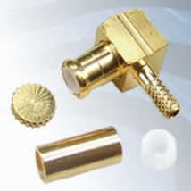 GIGATRONIX MCX Crimp Right Angle Plug, Gold Plated, 50 ohms, RG178