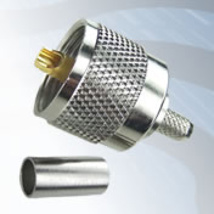 GIGATRONIX UHF Crimp Plug, Nickel Plated, RG142, RG223, RG400