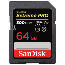SANDISK SDXC Extreme Pro 64GB (V90/U3/UHS-II/Cl.10/R300/W260)