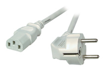 EFB Power cable CEE 7/7 90°-C13 180° gray, 2.5 m, 3 x 1.00 mm²