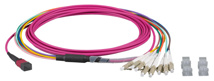 EFB MTP®-F/LC 8-fiber patch cable OM4, LSZH erica-violet, 1m