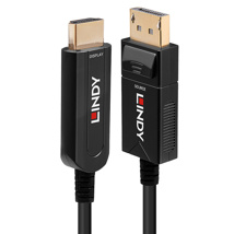 LINDY 10m Fibre Optic Hybrid DisplayPort 1.2 to HDMI 18G Cable