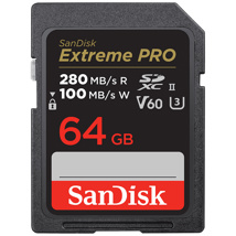 SANDISK SDXC Extreme PRO 64GB (V60/UHS-II/U3/R280-/W100MB/s)