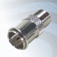 GIGATRONIX F Type Push-fit Plug to Jack Adaptor, Nickel Plated