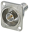 Product Group: NBB75DFG NEUTRIK Grounded BNC feedthrough D-size chassis connector, Nickel housing