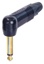 NEUTRIK NP2RX-B 1/4" right angle plug (6.35mm male jack), 2 pole (Mono), Black shell & Gold contacts