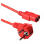 AK5131 ACT Powercord mains connector CEE 7/7 male (angled) - C13 red 3 m