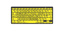 LOGIC KEYBOARD XLPrint Bluetooth Black on Yellow UK PC