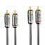 LINDY 1m Dual Phono Audio Cable, Cromo Line