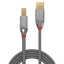 LINDY 1m USB 2.0 Type A to B Cable, Cromo Line