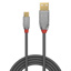 LI 36650 LINDY   USB 2.0 Type A to Micro-B Cable, Cromo Line