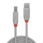 LINDY 5m USB 2.0 Type A to B Cable, Anthra Line, grey