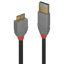 Product Group: LI 36765 LINDY  USB 3.2 Type A to  Micro-B Cable, 5Gbps, Anthra Line